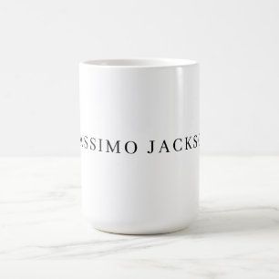 Own Name Decorative Chic Plain Simple Black White Coffee Mug