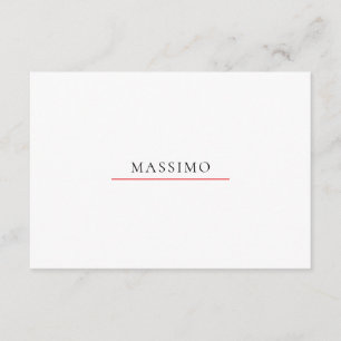 Own Name Decorative Chic Plain Simple Black White Enclosure Card