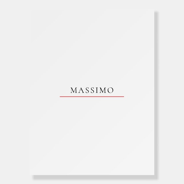 Own Name Decorative Chic Plain Simple Black White Foam Board (Front)