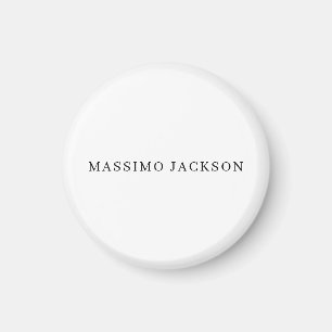Own Name Decorative Chic Plain Simple Black White Magnet