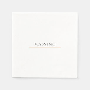 Own Name Decorative Chic Plain Simple Black White Napkins