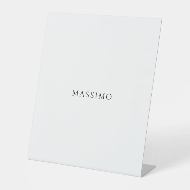 Own Name Decorative Chic Plain Simple Black White Pedestal Sign (Front)