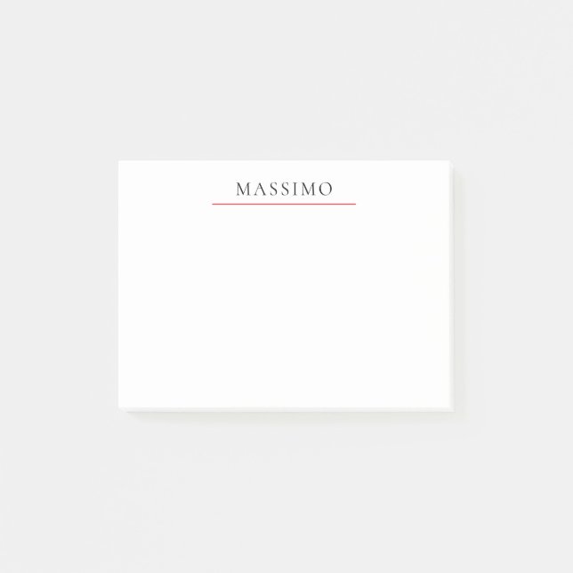 Own Name Decorative Chic Plain Simple Black White Post-it Notes (Front)