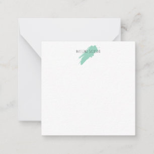 Own Name Decorative Chic Plain Simple Blue White Note Card