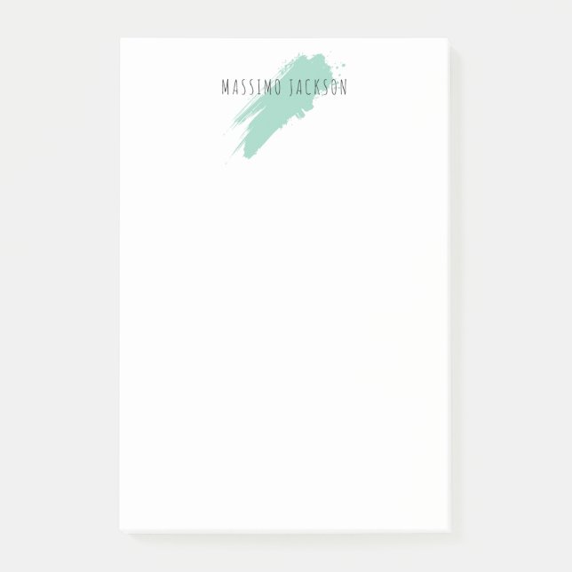 Own Name Decorative Chic Plain Simple Blue White Post-it Notes (Front)