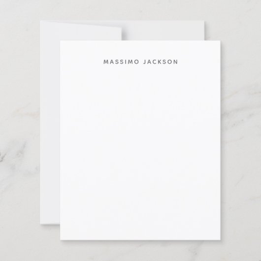 Own Name Minimalist Modern Plain Black White (Front)
