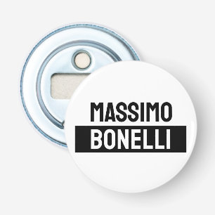 Own Name Minimalist Modern Plain Black White Bottle Opener
