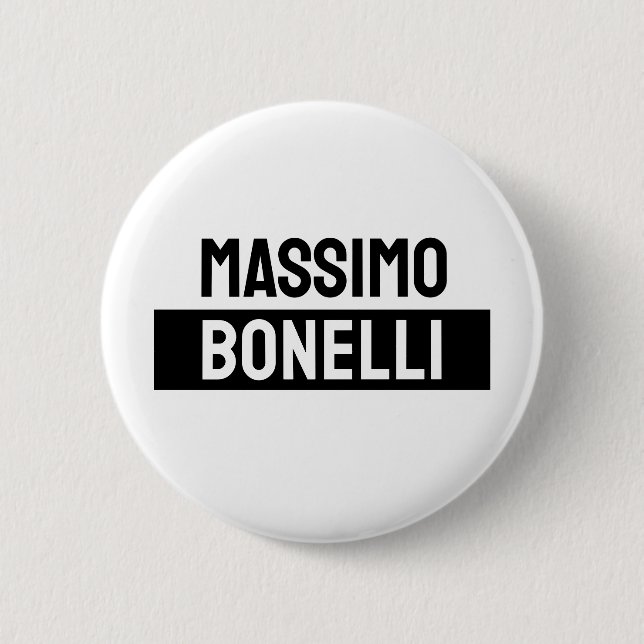Own Name Minimalist Modern Plain Black White Button (Front)