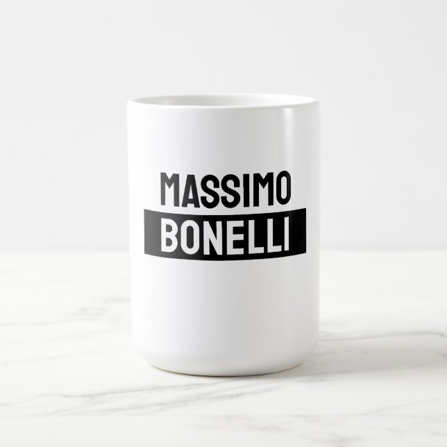 Own Name Minimalist Modern Plain Black White Coffee Mug (Center)