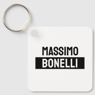 Own Name Minimalist Modern Plain Black White Keychain