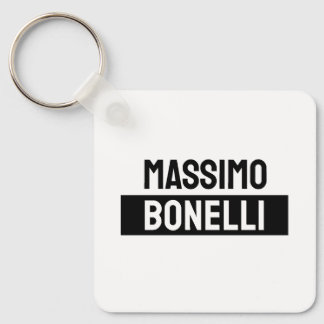 Own Name Minimalist Modern Plain Black White Keychain