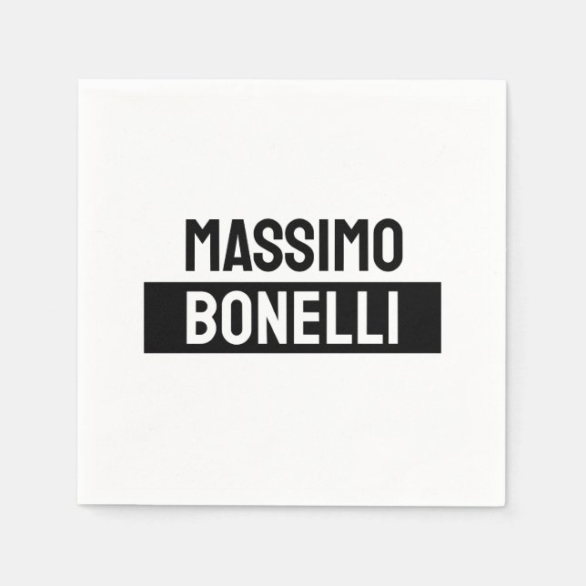 Own Name Minimalist Modern Plain Black White Napkins (Front)