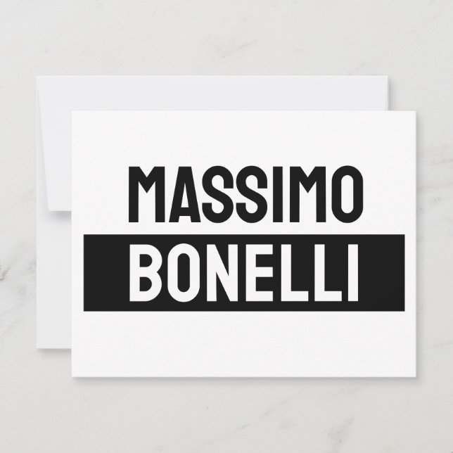 Own Name Minimalist Modern Plain Black White Note Card (Front)