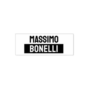 Own Name Minimalist Modern Plain Black White Self-inking Stamp