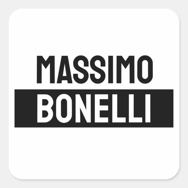 Own Name Minimalist Modern Plain Black White Square Sticker (Front)