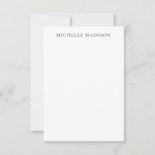 Own Name Mode Trendy Minimalist Professional Plain Note Card