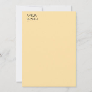 Own Name Modern Minimal Professional Plain Beige Note Card