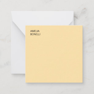 Own Name Modern Minimal Professional Plain Beige Note Card
