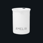 Own Name Modern Minimalist Professional Plain  Beverage Pitcher<br><div class="desc">This template can be customized to meet all professional occupations.</div>