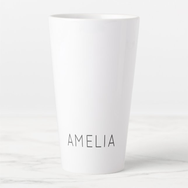 Own Name Modern Minimalist Professional Plain  Latte Mug (Front)