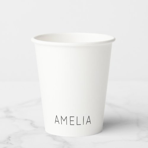 Own Name Modern Minimalist Professional Plain  Paper Cups
