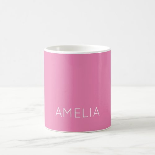 Own Name Modern Minimalist Professional Plain Pink Coffee Mug