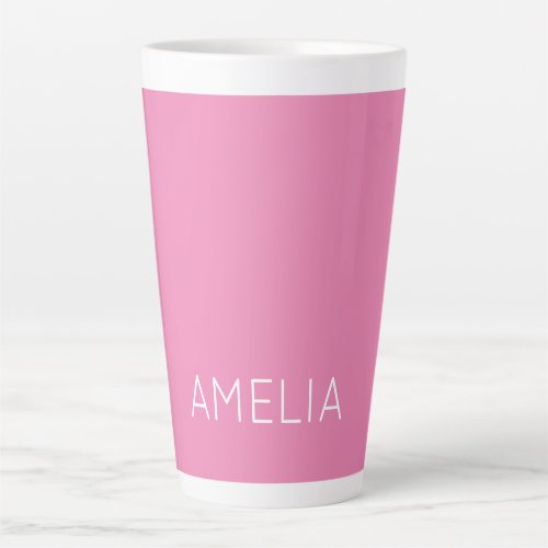 Own Name Modern Minimalist Professional Plain Pink Latte Mug