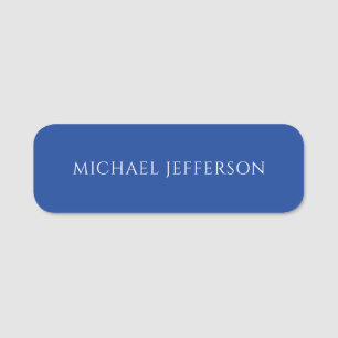 Own Name Plain Blue Color Personalized Custom Tag