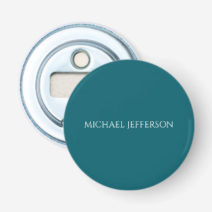 Own Name Plain Dark Teal Color Personalized Custom Bottle Opener