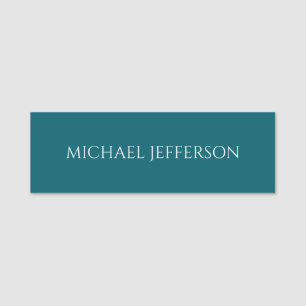 Own Name Plain Dark Teal Color Personalized Custom Tag