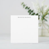 Own Name Trendy Minimalist Professional Plain Card (Standing Front)