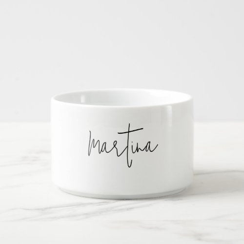 Own Name Unique Elegant Plain Simple Calligraphy Bowl