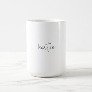 Own Name Unique Elegant Plain Simple Calligraphy Coffee Mug