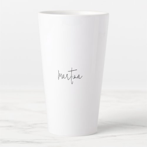 Own Name Unique Elegant Plain Simple Calligraphy Latte Mug