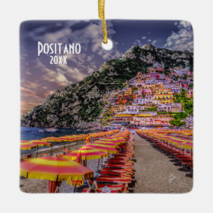 Own Photo Positano Amalfi Coast Travel Souvenir Ceramic Ornament