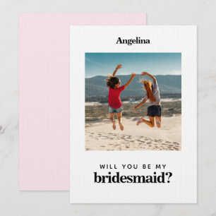 Own photo Simple Elegant Bridesmaid Proposal Card