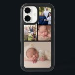 Own Photos Collage Family Pictures Modern iPhone 16 Case<br><div class="desc">Show off your favorite family or baby pictures with this modern and trendy case featuring four of your own photos in a modern and trendy photo collage! Easy to customize! This would be a great gift for a parent or grandparent. You can also use photos of your pets, if they...</div>