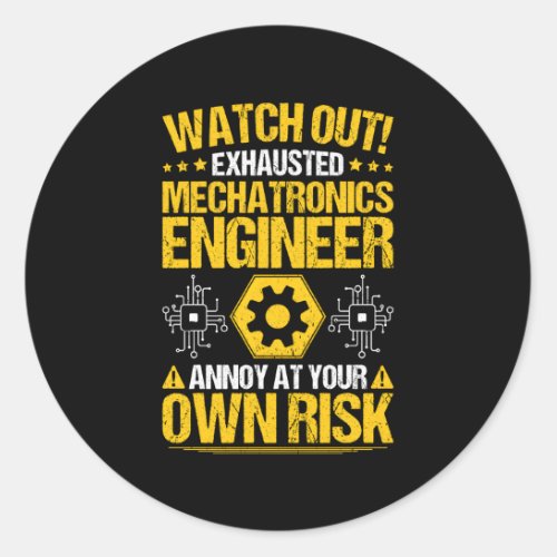 Own Risk Mecronics Engineer Classic Round Sticker