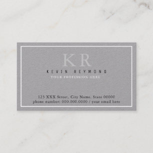 own simple & minimalist basic gray presentation business card