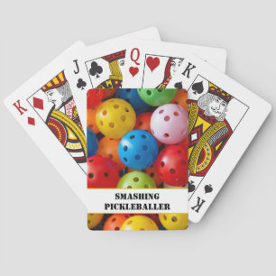 Own text Colorful pickleballs Poker Cards