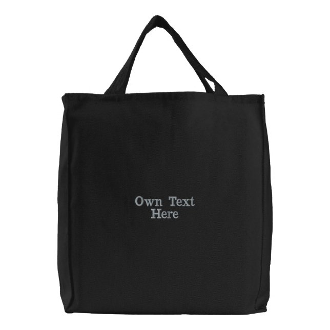 Own Text Here Printed Elegant Style Shopping-Tote Embroidered Tote Bag (Front)