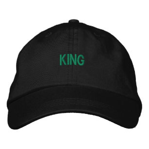 Own Text King Name Printed Elegant-Hat Black Color Embroidered Baseball Cap