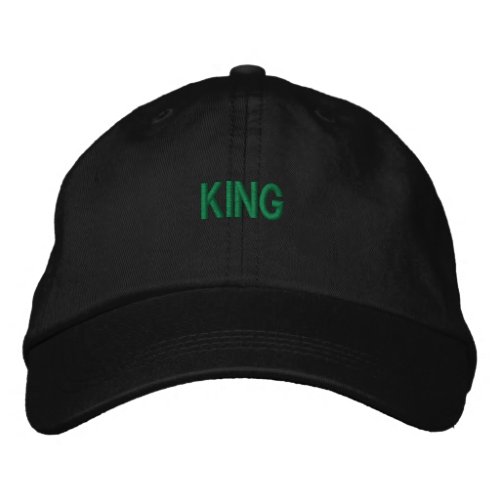 Own Text King Name Printed Elegant_Hat Black Color Embroidered Baseball Cap