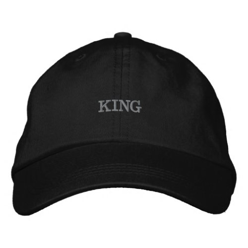 Own Text Name Create Yours_Hat Black Printed KING Embroidered Baseball Cap