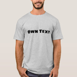 Own Text Name Printed for Men or Women Grey Color  T-Shirt