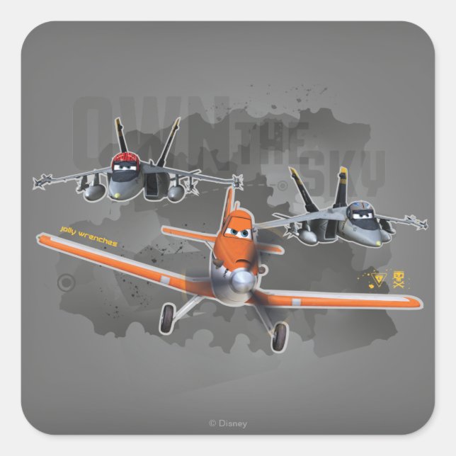 Own the Sky Square Sticker (Front)