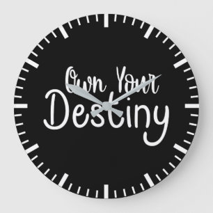 Own Your Destiny, Hustle Success Gym Motivational Large Clock