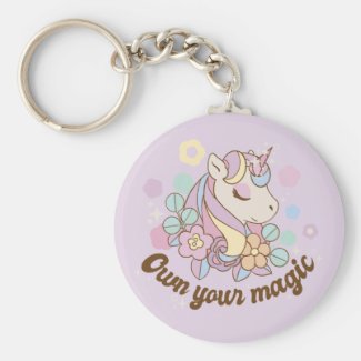 Own Your Magic Unicorn Keychain