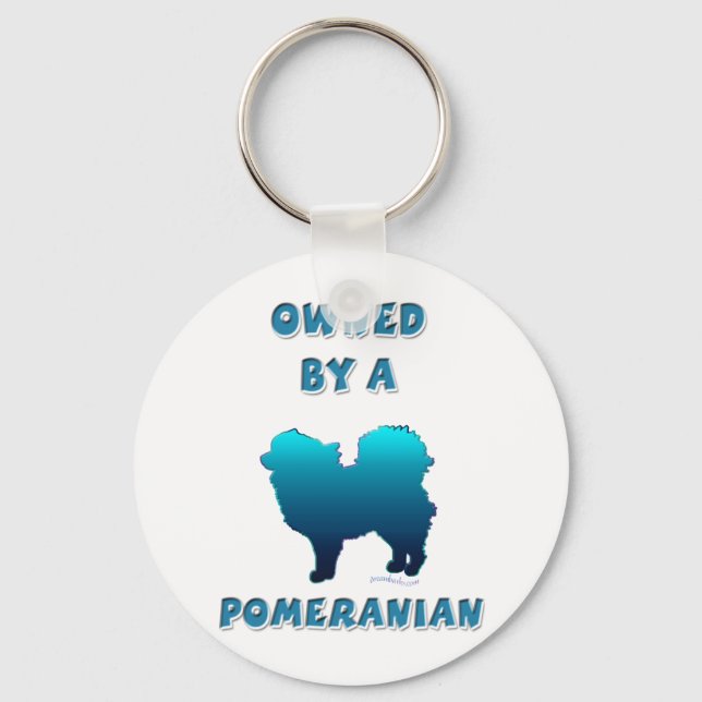 Owned by a Pomeranian Keychain (Front)