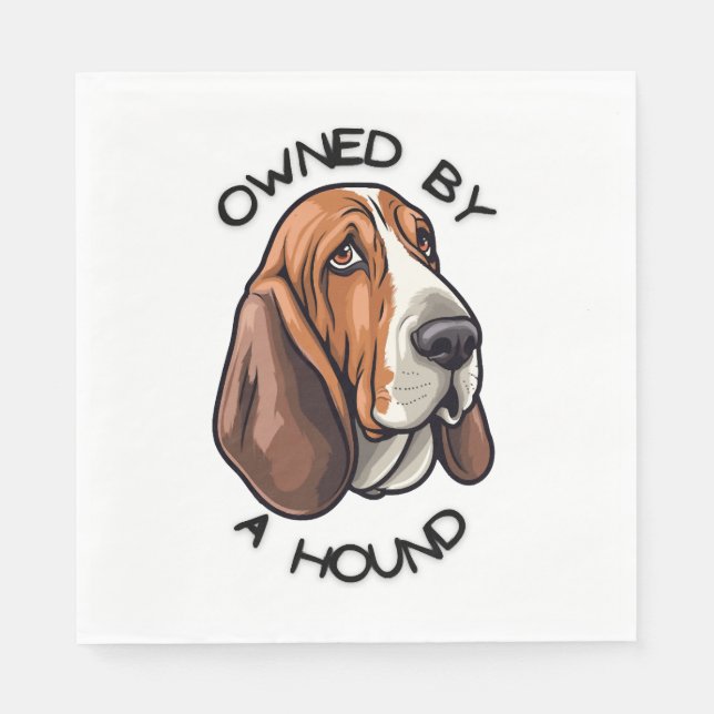 Owned by someone Basset Hound Napkins (Front)